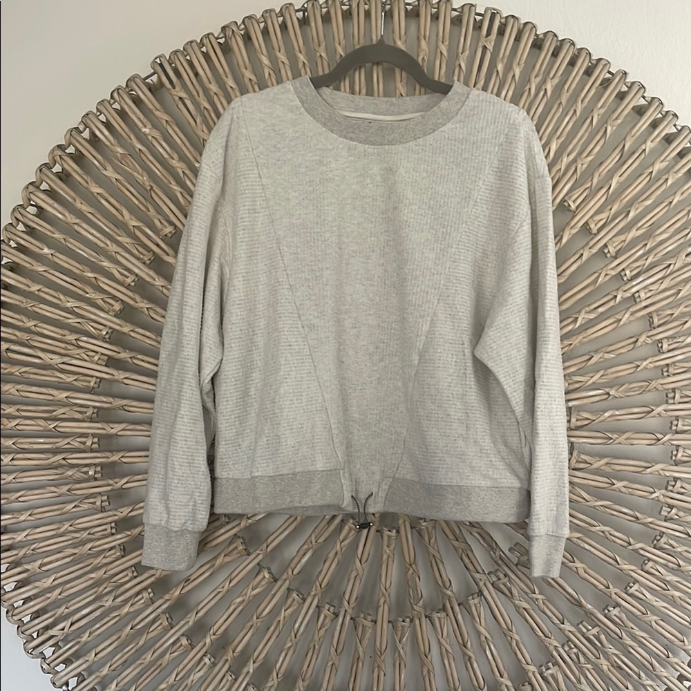 Gray Waffle Knit Sweatshirt